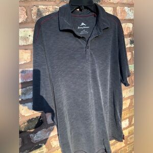 Tommy Bahama mens polo Sz L gray shirt